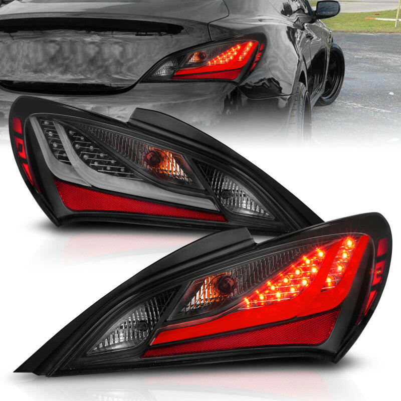 ANZO 10-13 Hyundai Genesis 2DR LED Taillights Smoke Tail Lights ANZO