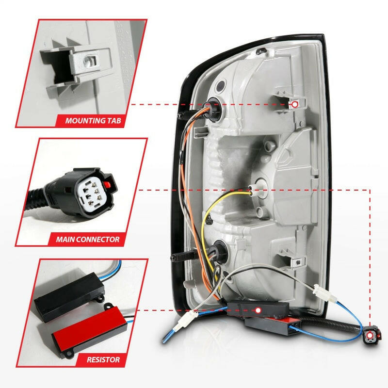 ANZO 15-21 Chevrolet Colorado Full LED Tail Lights w/ Red Lightbar Black Housing Clear Lens Tail Lights ANZO