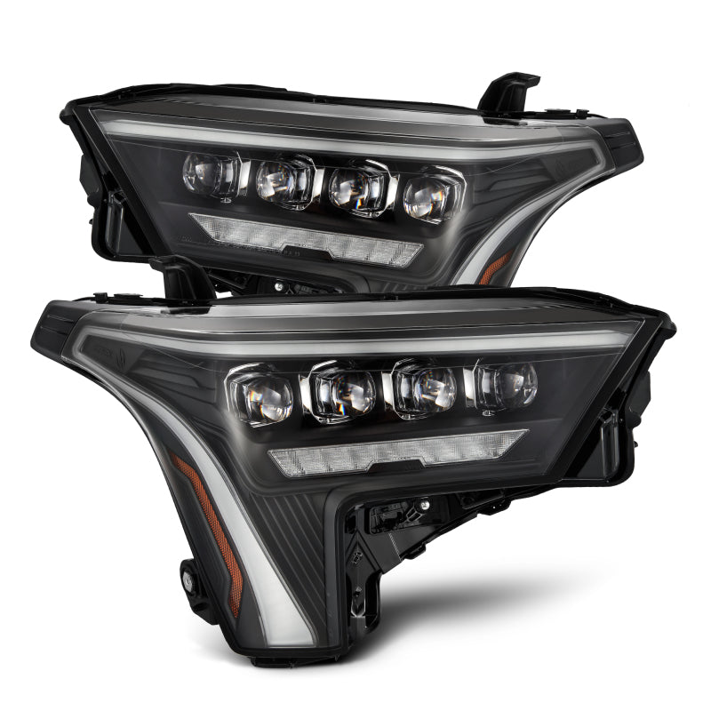 AlphaRex 22-23 Toyota Tundra NOVA-Series Headlights Black w/Amber DRL - Req 810029 OR 810030 Headlights AlphaRex
