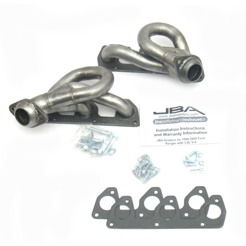 JBA 02-08 Ford Ranger 3.0L V6 w/o EGR 1-1/2in Primary Raw 409SS Cat4Ward Header Headers & Manifolds JBA