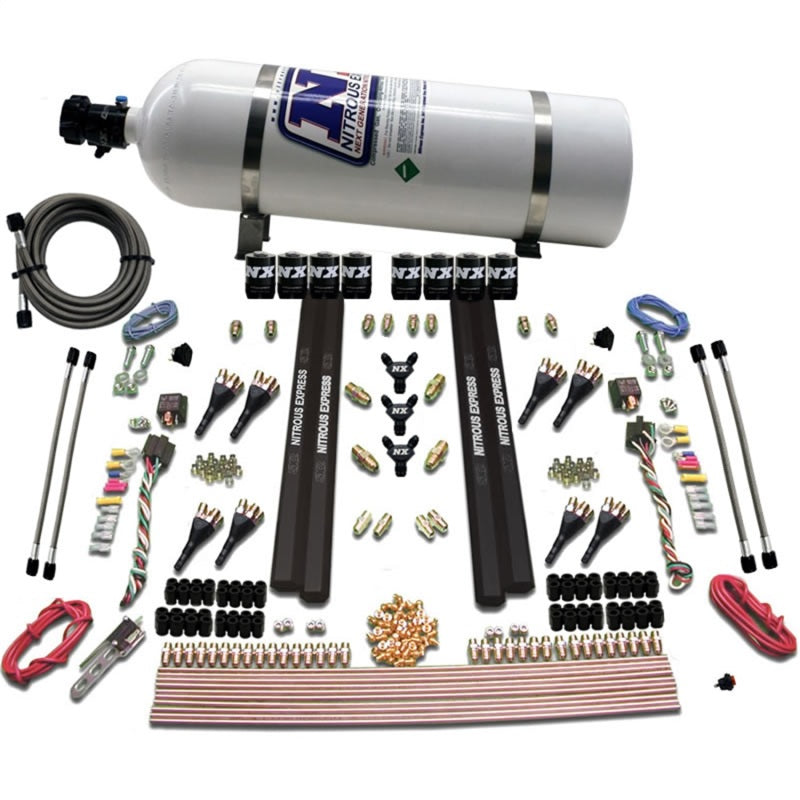 Nitrous Express SX2 Dual Stage 8 Solenoid /Gasoline Nitrous Kit (200-1200HP) w/15lb Bottle Nitrous Systems Nitrous Express
