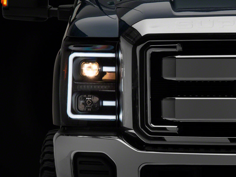 Raxiom 11-16 Ford F-250 Super Duty LED Projector Headlights - Black Housing (Clear Lens) Headlights Raxiom
