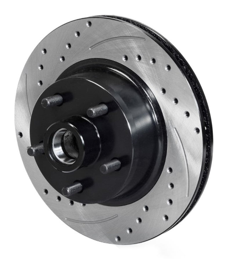 Wilwood Rotor Front SRP Drilled & Slotted Black - 65-69 Ford Mustang 5x4.5BC Brake Rotors - 2 Piece Wilwood