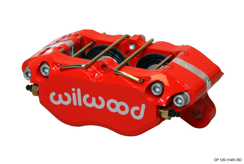 Wilwood Caliper-Dynapro Dust-Boot 5.25in Mount - Red 1.38in Pistons .81in Disc Brake Calipers - Perf Wilwood