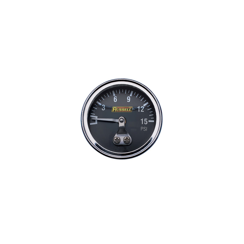 Russell Performance 15 psi fuel pressure gauge (Liquid-filled) Gauges Russell