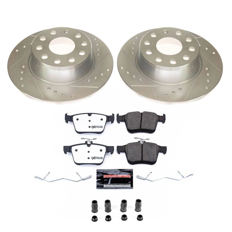 Power Stop 2019 Volkswagen Jetta Rear Z26 Street Warrior Brake Kit Brake Kits - Performance D&S PowerStop