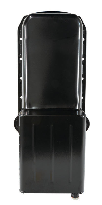 Moroso Pre-80 Chevrolet Small Block (w/Driver Side Dipstick) Wet Sump 7qt 9.5in Steel Oil Pan - Blk Oil Pans Moroso