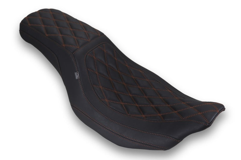 Mustang 23-25 HD Dble Diamond Low Squareback CVO Road Glide (ST), Rd Glide and Str Glide Black/MO Passenger Motorcycle Seats Mustang Motorcycle