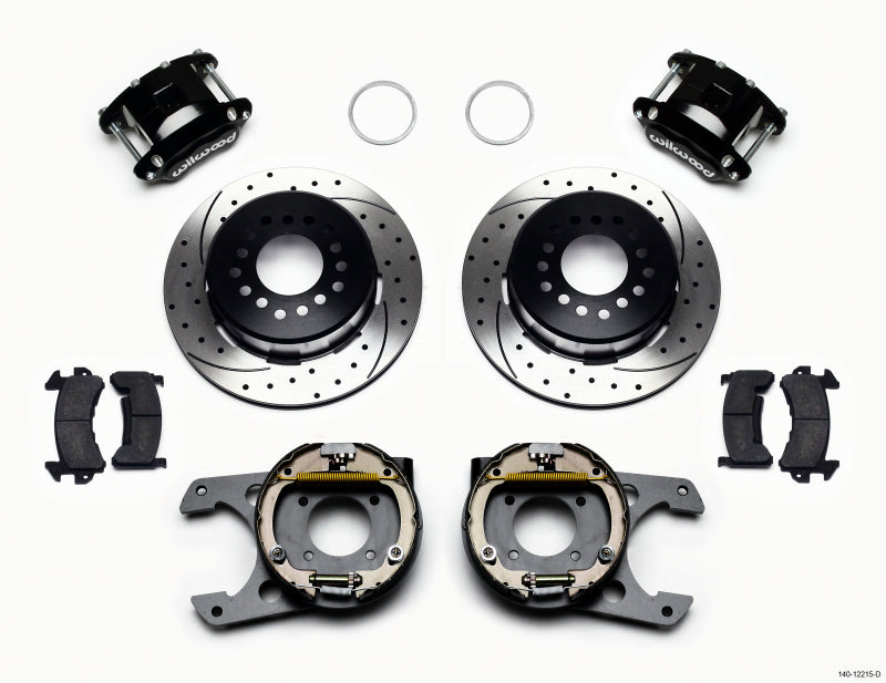 Wilwood D154 P/S Park Brake Kit Drilled Chevy 12 Bolt 2.75in Off w/ C-Clips Big Brake Kits Wilwood