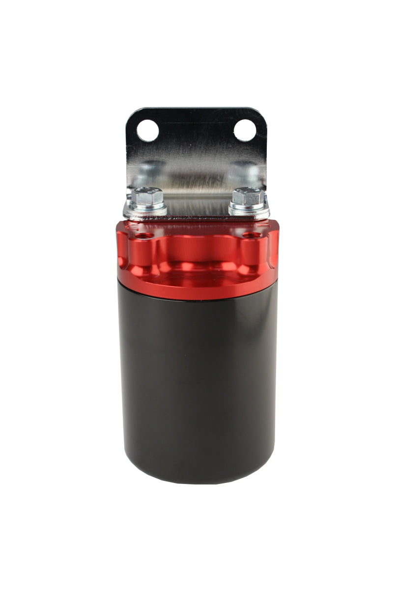 Aeromotive SS Series Billet Canister Style Fuel Filter Anodized Black/Red - 10 Micron Fabric Element Fuel Filters Aeromotive