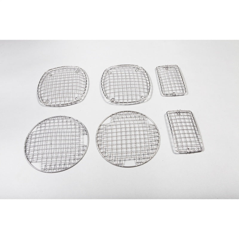 Rugged Ridge 97-06 Jeep Wrangler TJ Stainless Steel Stone Guard Set Light Covers and Guards Rugged Ridge