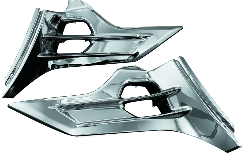 Kuryakyn Louvered Battery Box Covers 12-17 Honda GL1800 Chrome Battery Tiedowns Kuryakyn