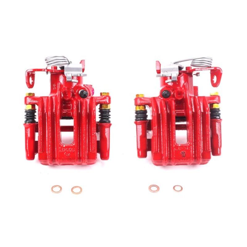 Power Stop 98-04 Audi A6 Quattro Rear Red Calipers w/Brackets - Pair Brake Calipers - Perf PowerStop