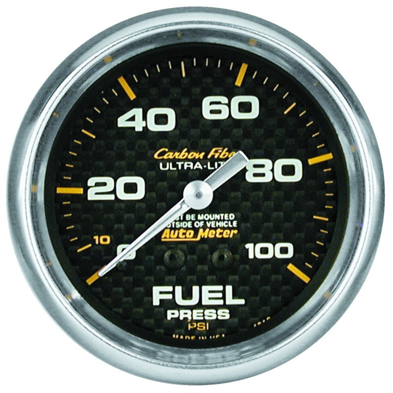 Autometer Carbon Fiber 66.7mm 0-15 PSI W/O ISO Fuel Pressure Gauge Gauges AutoMeter
