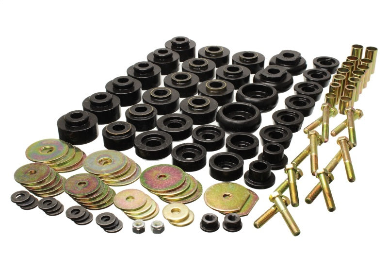 Energy Suspension 68-70 Chevrolet Biscayne/Bel Air/Caprice/Impala Body Mount Set w/ Hardware - Black Bushing Kits Energy Suspension