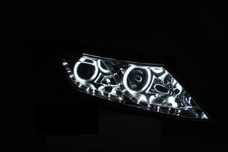 ANZO 2011-2013 Kia Optima Projector Headlights w/ Halo Chrome (CCFL) Headlights ANZO