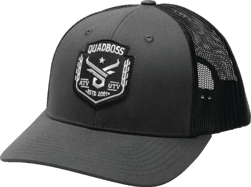 Quadboss Barbwire Hat Grey Snap Headwear QuadBoss
