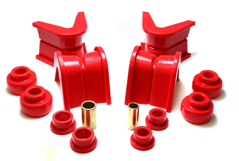 Energy Suspension 76-77 Ford Bronco/66-72 F-100/F-150 Red 7 Deg Offset Complete 14 Pc C-Bushing Set Bushing Kits Energy Suspension