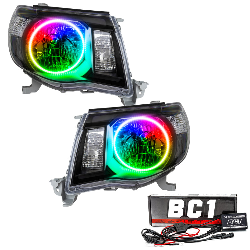 Oracle 05-11 Toyota Tacoma SMD HL - Black - ColorSHIFT w/ BC1 Controller Headlights ORACLE Lighting