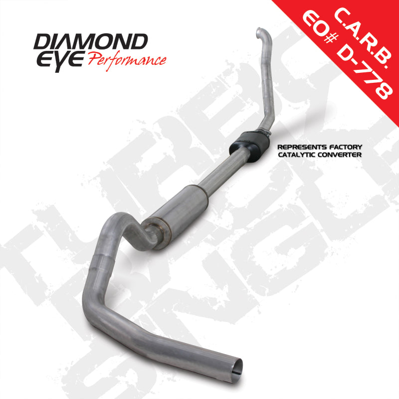 Diamond Eye KIT 4in Turbo Back Single AL: 94-97 FORD 7.3L F250/F350 PWRSTROKE NFS W/ CARB EQUIV STDS Catback Diamond Eye Performance