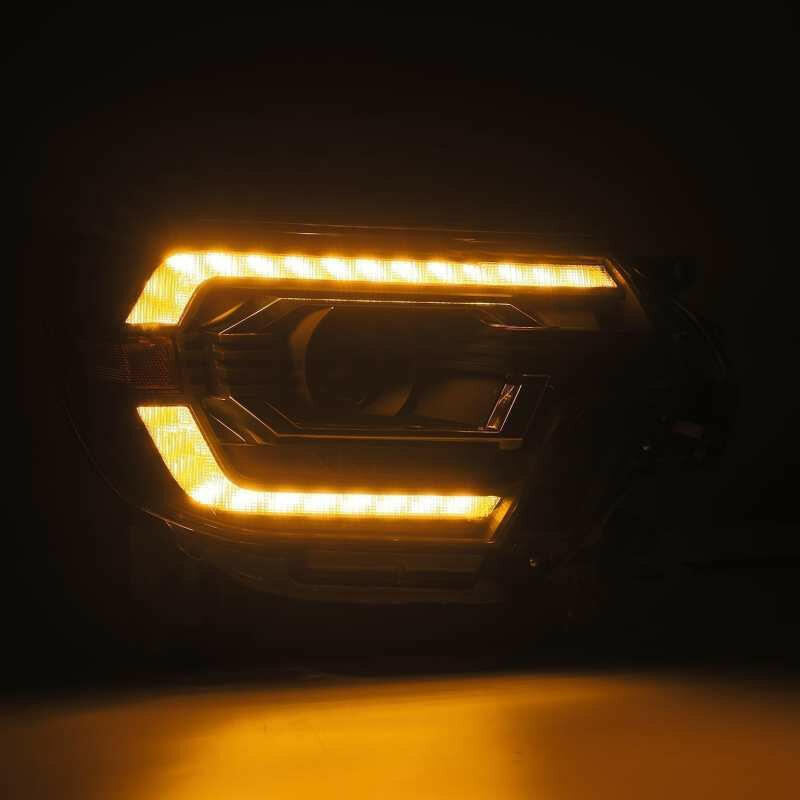 AlphaRex 12-15 Toyota Tacoma LUXX LED Projector Headlights Plank Style Alpha Black w/DRL Headlights AlphaRex