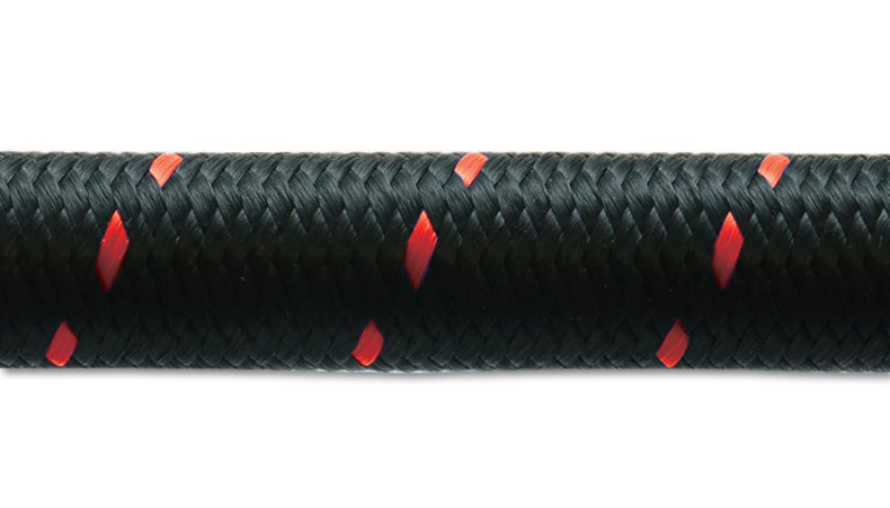 Vibrant -6 AN Two-Tone Black/Red Nylon Braided Flex Hose (5 foot roll) Hoses Vibrant