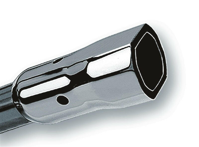 Borla 2.25in Inlet 3.38in x 3.0in Square Angle Cut Phantom x 6.5in Long Universal Exhaust Tips Tips Borla