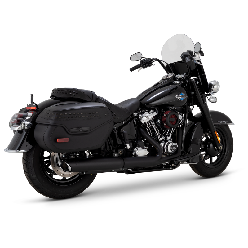 Vance & Hines 2025+ HD Softail Twin Slash 4in Round Black Slip-On Exhaust Motorcycle Slip-On Vance and Hines