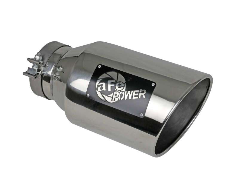 aFe Power Universal 5in Inlet 8in Outlet MACH Force-XP Clamp-On Exhaust Tip - Polished Tips aFe