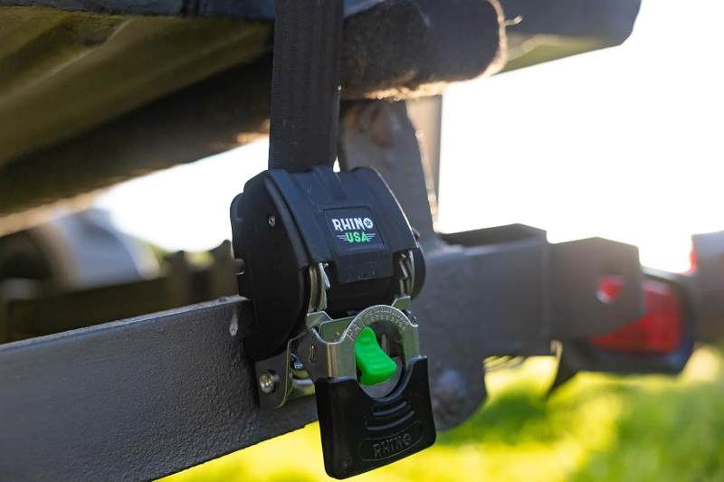 Rhino USA Retractable Transom Straps (2 Pack-Black) Tow Straps Rhino USA
