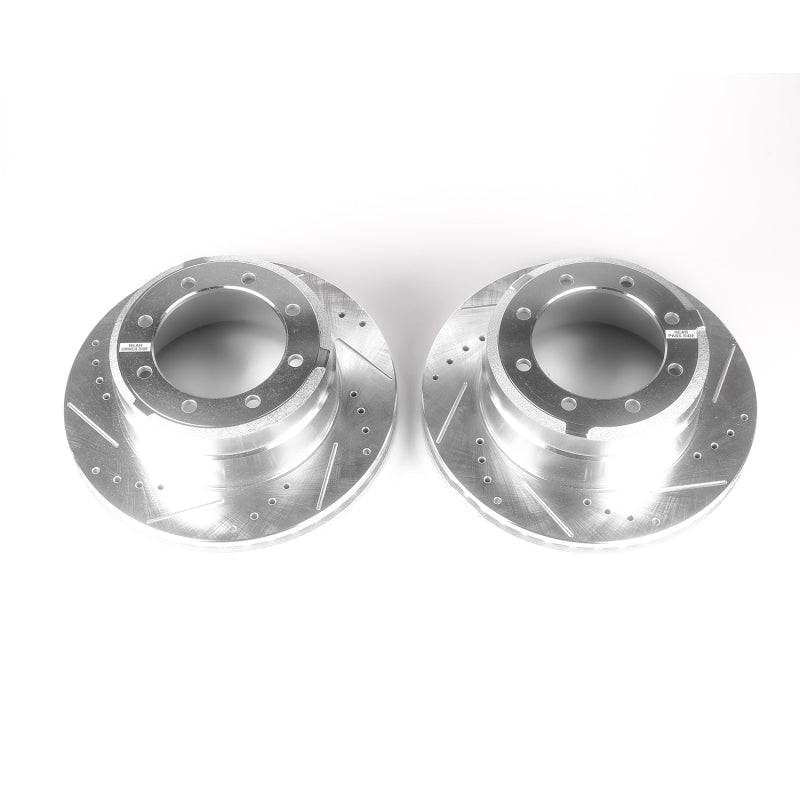 Power Stop 05-12 Ford F-350 Super Duty Rear Evolution Drilled & Slotted Rotors - Pair Brake Rotors - Slot & Drilled PowerStop