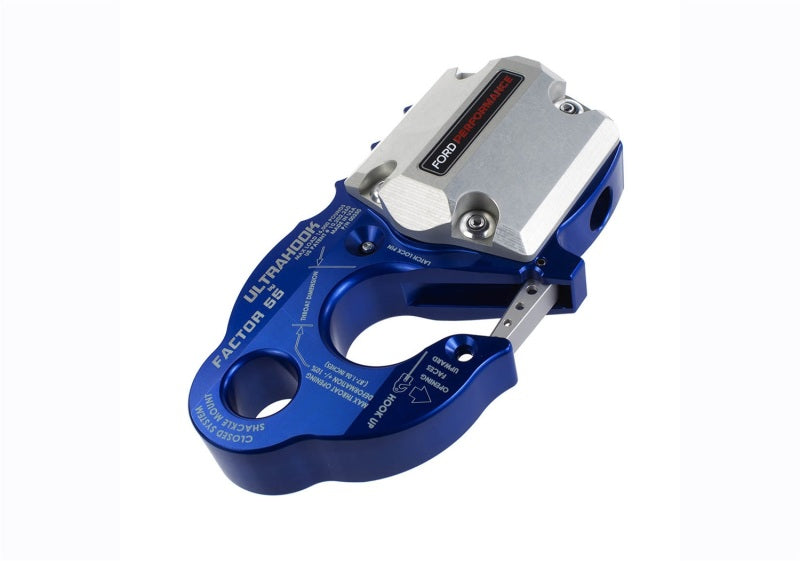 Ford Racing Factor 55 UltraHook w/Rope Guard - Blue Tow Hooks Ford Racing