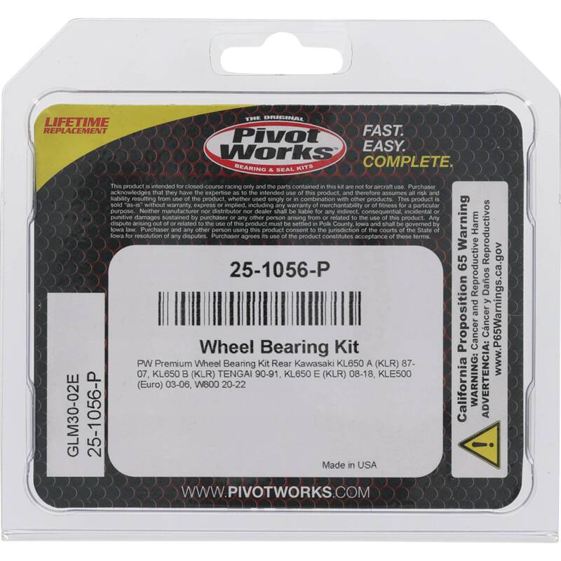 Pivot Works Kawasaki Wheel Bearing Kit Premium Bearings Control Arms Pivot Works
