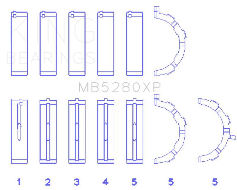 King Engine Bearings Ford Prod. V8 4.6L/5.4L (Size 0.25) Performance Main Bearing Set Bearings King Engine Bearings