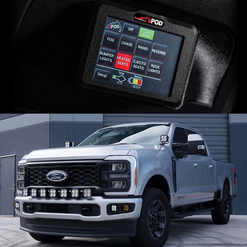 sPOD 2023+ Ford F250/F350 Super Duty BantamX Touchscreen Vehicle Power Management Kit Switch Panels SPOD