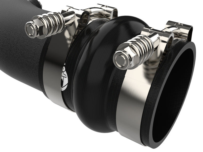 aFe 23-24 Ford Diesel Trucks V8-6.7L (td) BladeRunner 3in. Aluminum Hot Charge Pipe - Black Intercoolers aFe