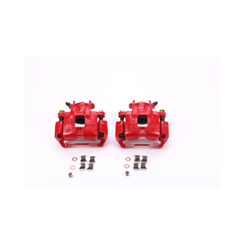 Power Stop 02-07 Mitsubishi Lancer Front Red Calipers w/Brackets - Pair Brake Calipers - Perf PowerStop