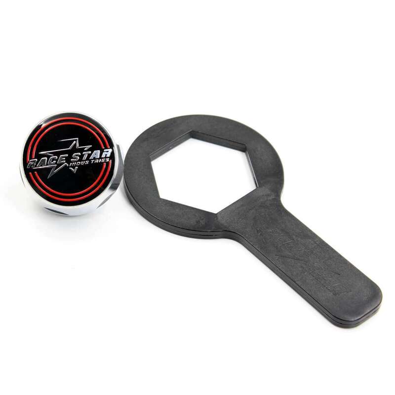 Race Star Pro Forged Spindle Mount Cap (Push Through Style) Chrome - Single Lug Nuts Race Star