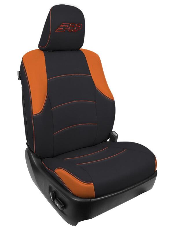 PRP 11-24 Toyota 4Runner Front Seat Covers (Pair) - Black/Orange Seat Covers PRP Seats