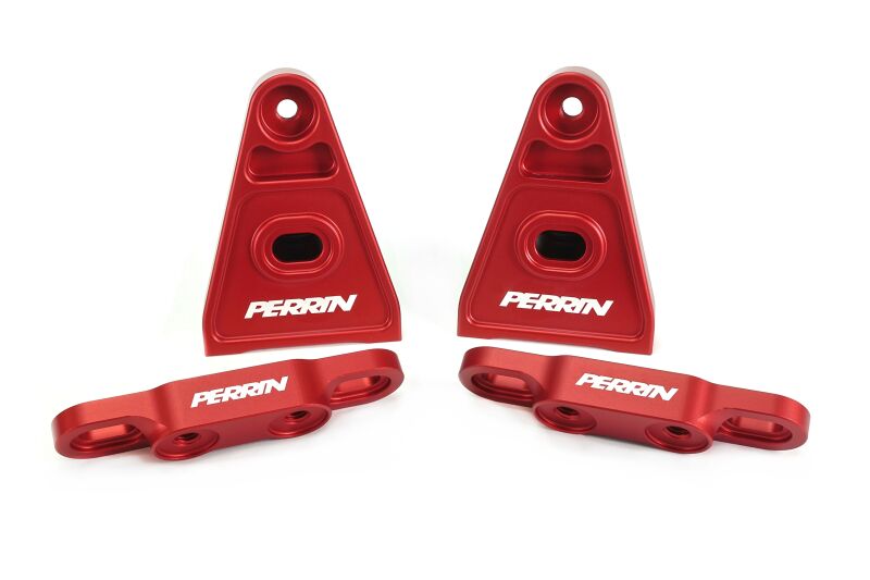 PERRIN 15+ Subaru WRX/STI High-Lift Hood Brackets - Red Hood Struts Perrin Performance