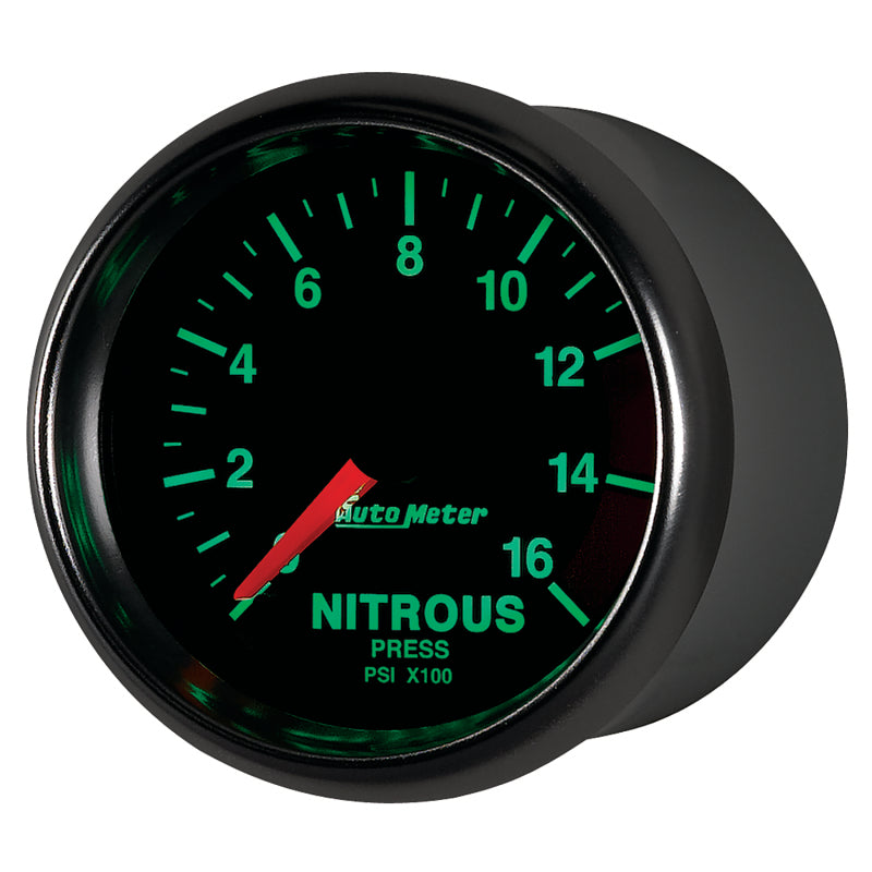 Autometer GS 2 1/16in. 1600PSI Nitrous Fuel Pressure Gauge Gauges AutoMeter