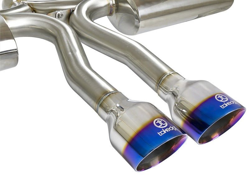 aFe Takeda 3in 304 SS Cat-Back Exhaust System w/ Blue Tips 2017+ Honda Civic Si 4Dr I4 1.5L (t) Catback aFe
