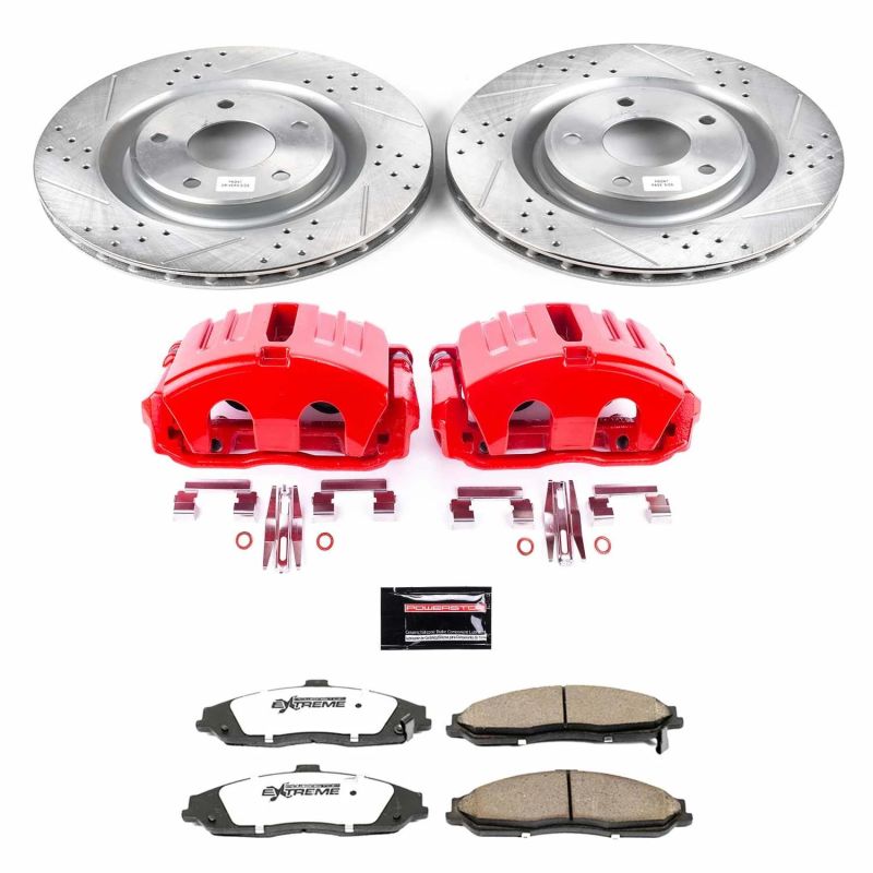 Power Stop 05-13 Chevrolet Corvette Front Z26 Street Warrior Brake Kit w/Calipers Brake Kits - Performance D&S PowerStop