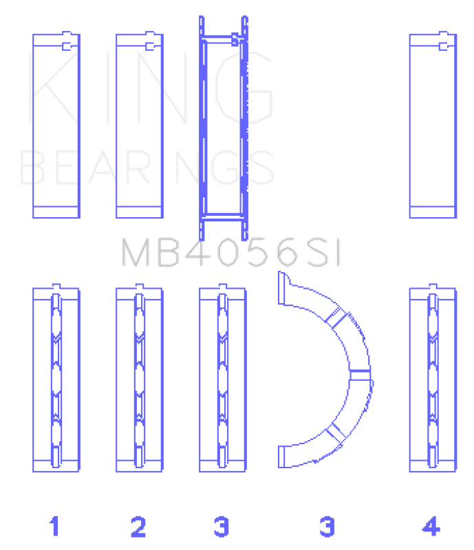 King Engine Bearings Ford 155 (Size +0.75mm) Main Bearing Set Bearings King Engine Bearings