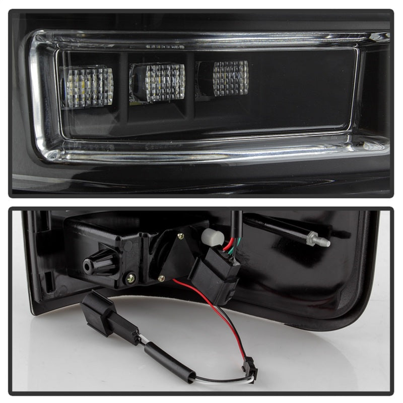 Spyder 04-08 Ford F-150 Projector Tail Lights - Light Bar DRL LED - Black ALT-YD-FF15004V2-LBLED-BK Headlights SPYDER