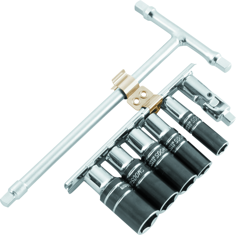 BikeMaster 1/4in Drive T-Handle Wrench Set - Metric 6-pt Sockets (8mm/10mm/12mm/13mm/14mm) Tools BikeMaster