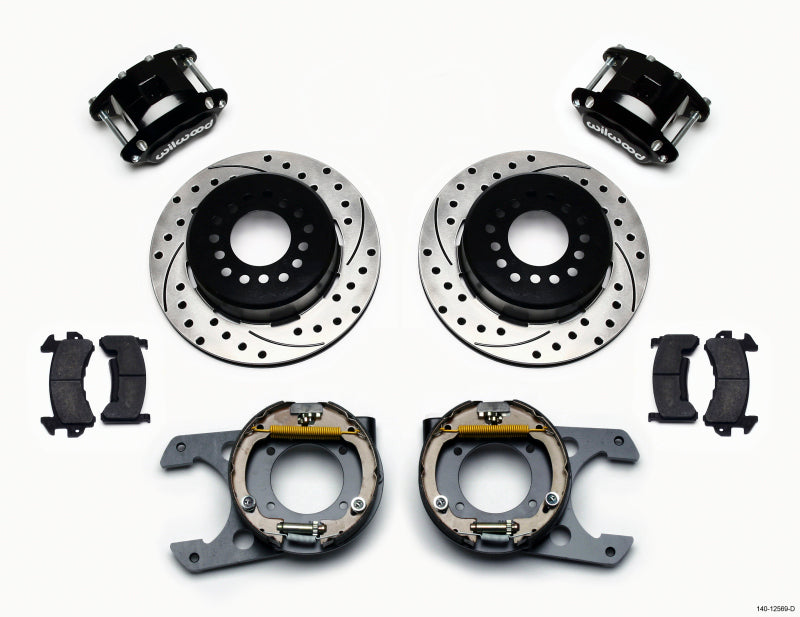 Wilwood D154 P/S Park Brake Kit Drilled Chevy C-10 2.42 Offset 5-lug Big Brake Kits Wilwood