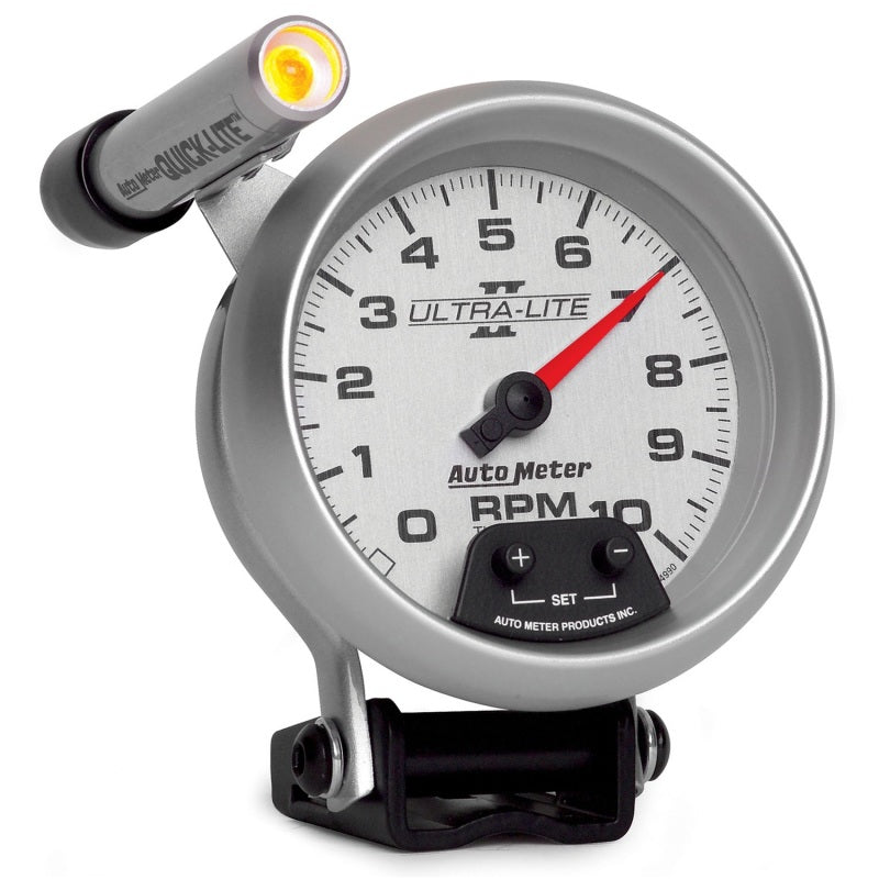 Autometer Ultra-Lite II 3-3/4in 10000 RPM Pedestal Mount Mini-Monster Tachometer Gauges AutoMeter