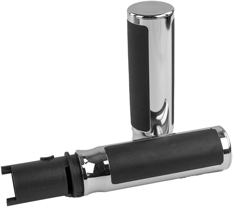 Bikers Choice Billet Cushioned Grips Throttle-By-Wire Chrome Grips Bikers Choice
