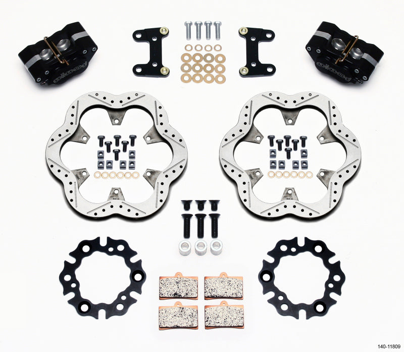 Wilwood GP320 Front Kit Top Mount 10.50in SuperAlloy Vntd Rtr Asph Midget Big Brake Kits Wilwood